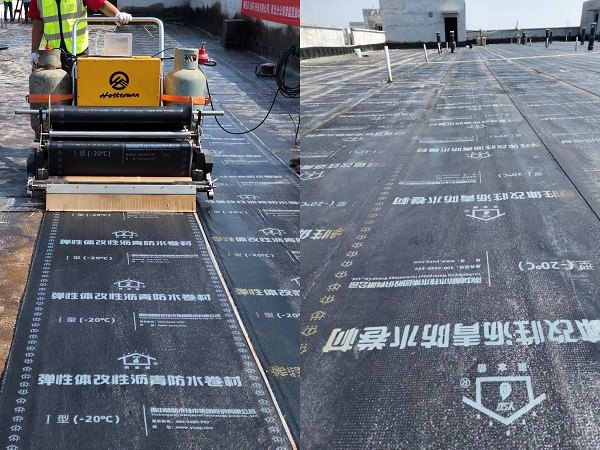 Fergeliking fan paving-effekt tusken yntelliginte hot-melt wetterdichte membraanpaver en hânbediening