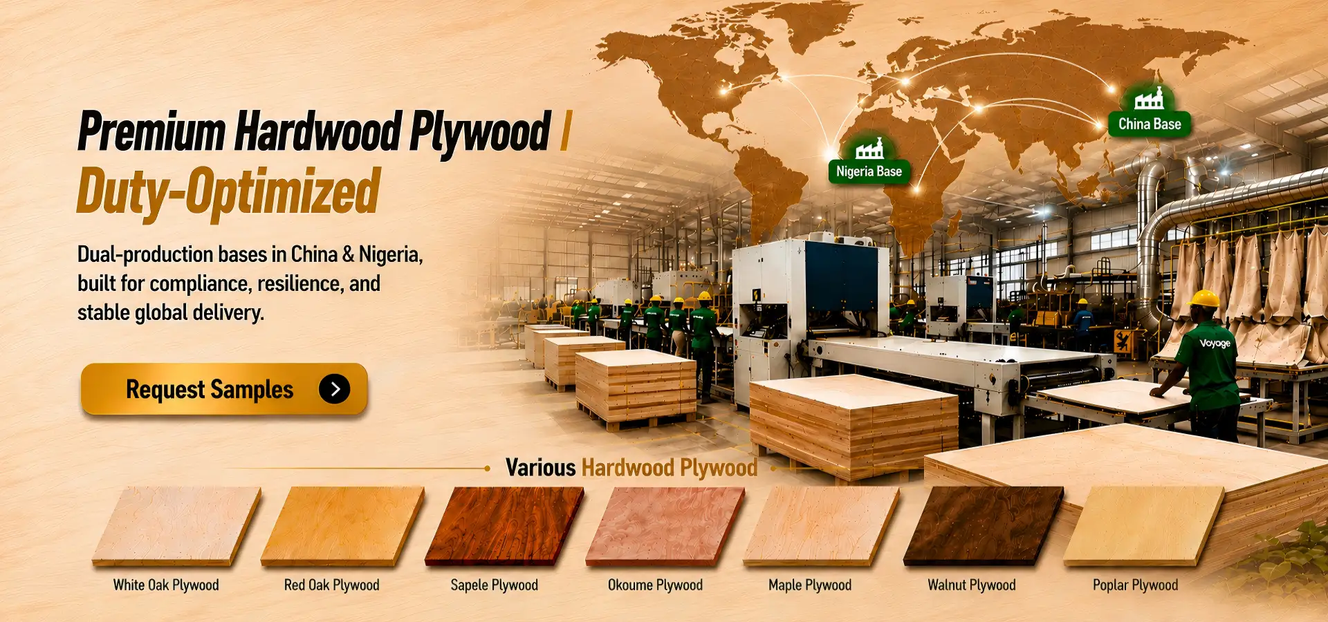 Voyage Hardwood Plywood - Dual-production bases in China & Nigeria