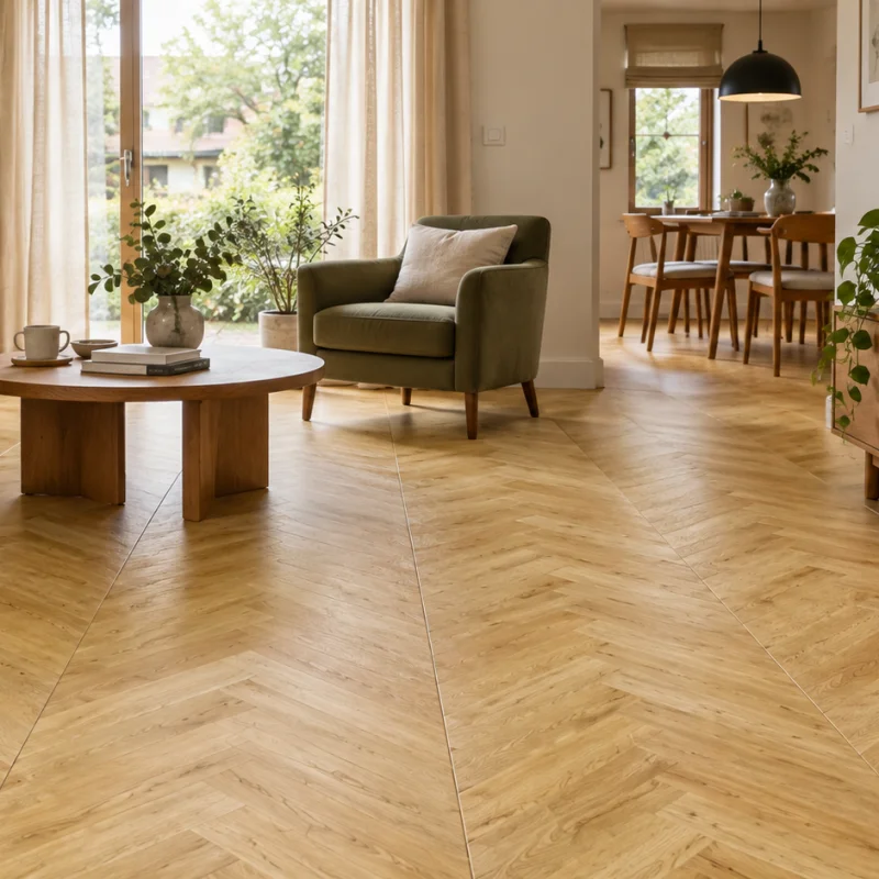 8mm HDF Chevron Wooden Flooring - AC3 Residential Grade