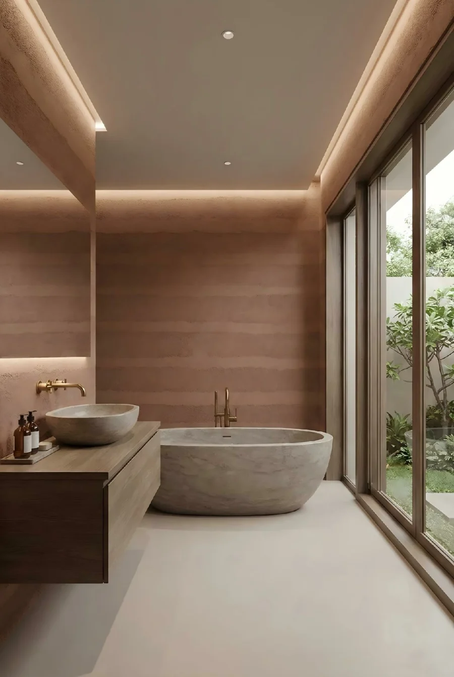 Commercial grade flexible stone for hotel design