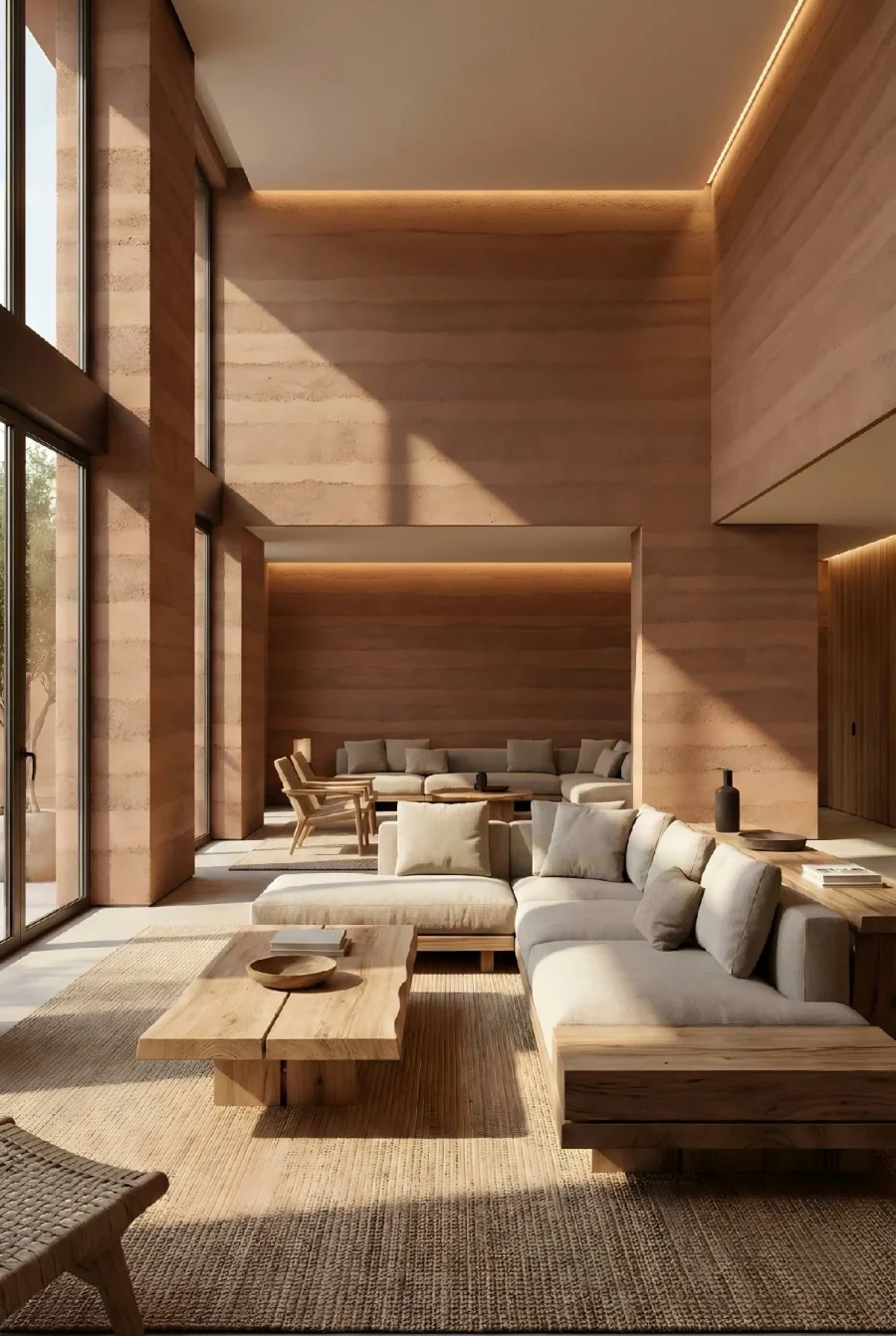 Durable flexible rammed earth panels