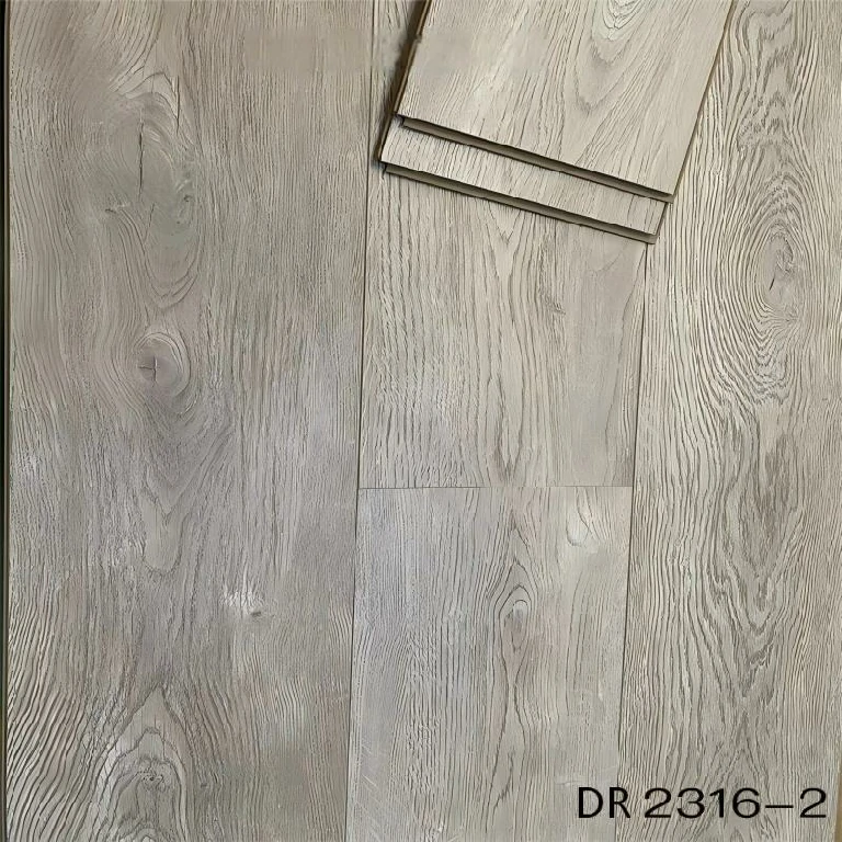 Embossed in register wood flooring