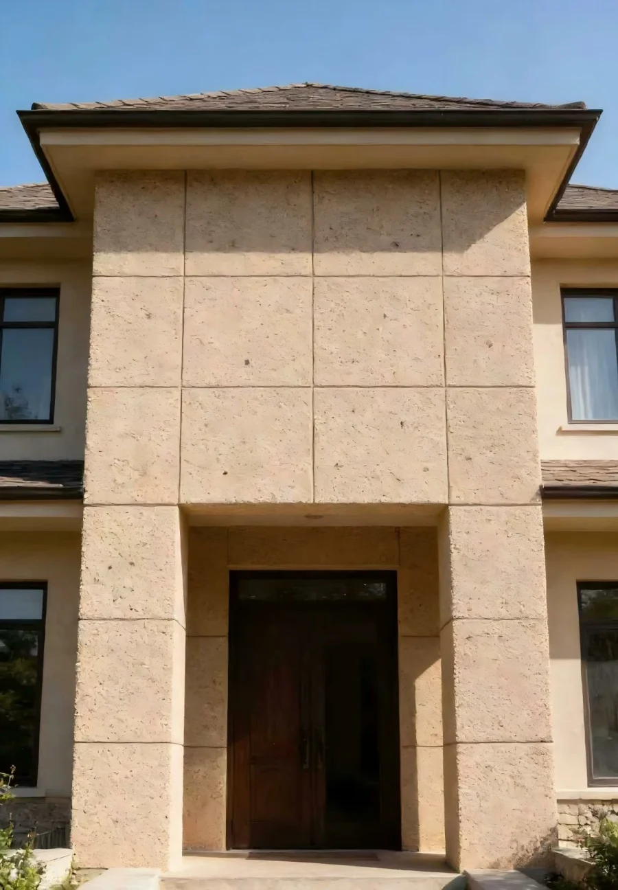 Lightweight stone cladding for kindergarten