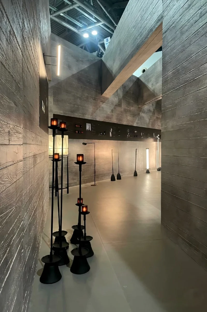 Modern industrial cement wood finish