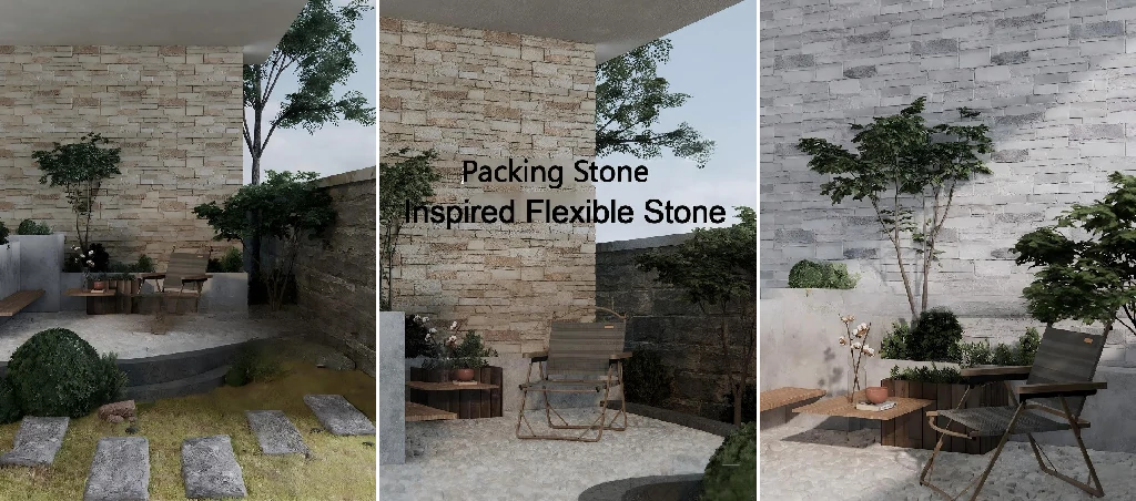 Packing Stone-Inspired Composite Flexible Stone
