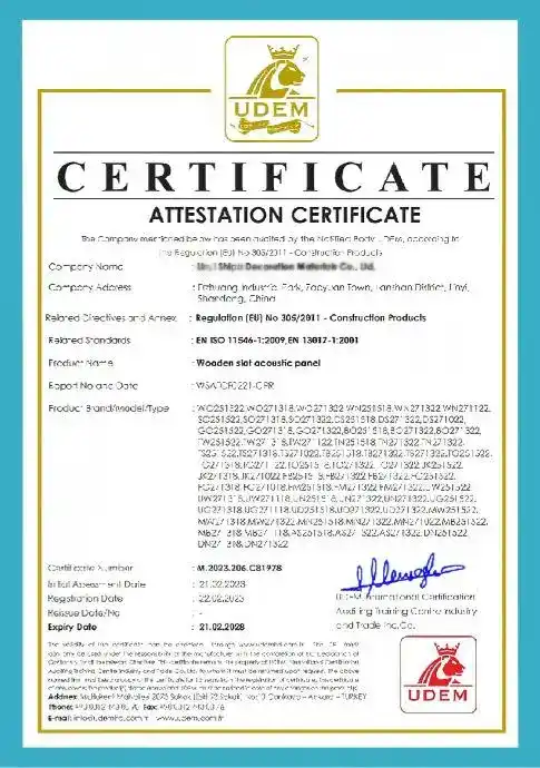 Voyage ATTESTATION CERTIFICATE