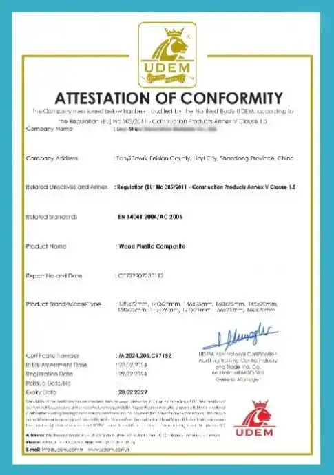 Voyage ATTESTATION OF CONFORMITY