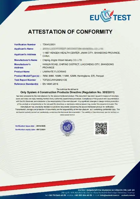 Voyage ATTESTATION OF CONFORMITY
