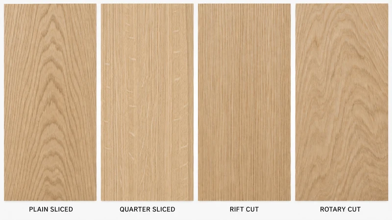 White Oak Veneer Cut Grain Comparison