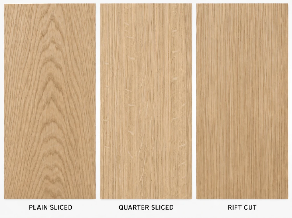 white-oak-veneer-cut-grain-comparison